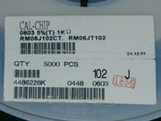Aprox 2000 Pcs Cal Chip RM06JT102 Resistors 0603 5%