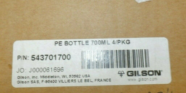 Qty 4 Gilson 700 mL Solvent Bottle, P/N 543701700