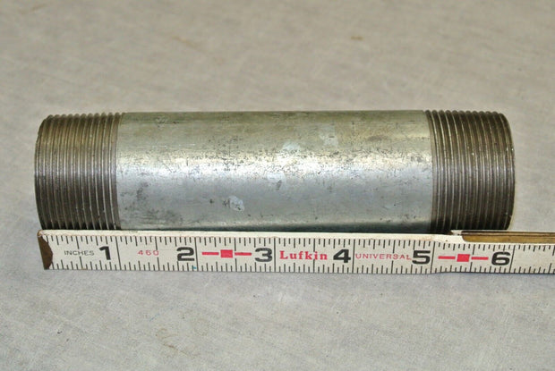 SCI Steel Nipple Threaded Pipe Fitting, 1-1/2 inch OD x 6 inch Length