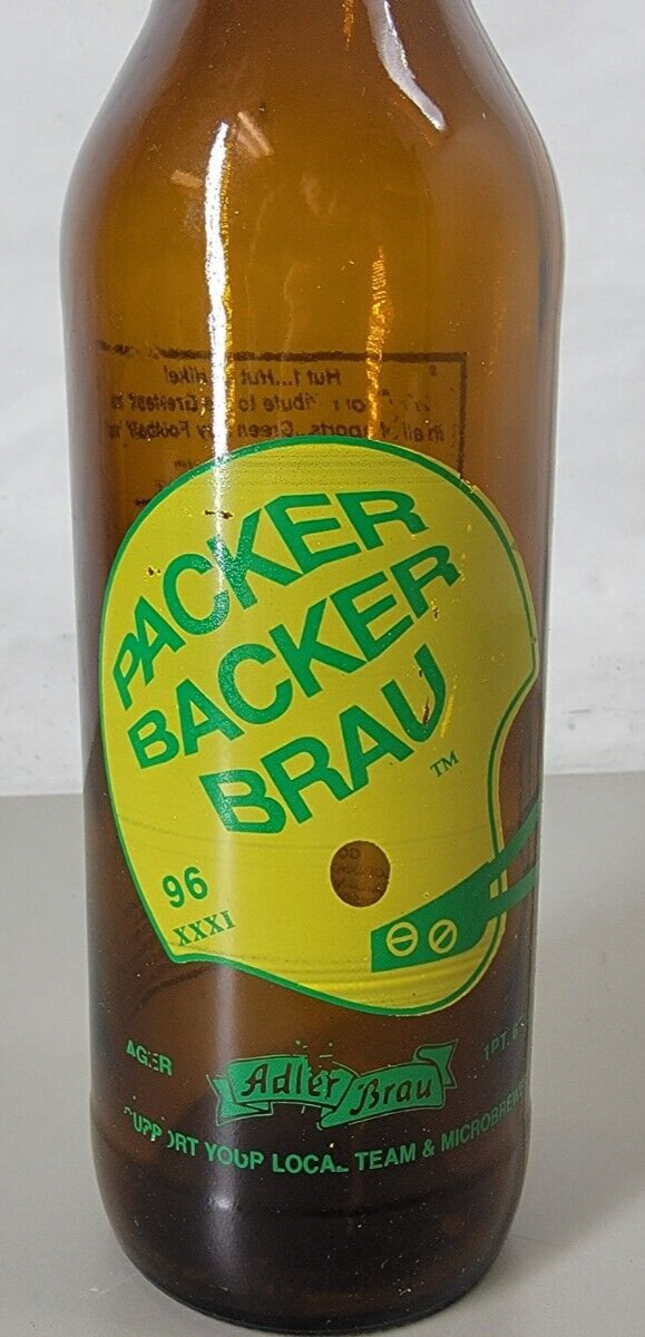 Vintage Packer Backer Brau Beer Bottle, Alder Brau Brewery