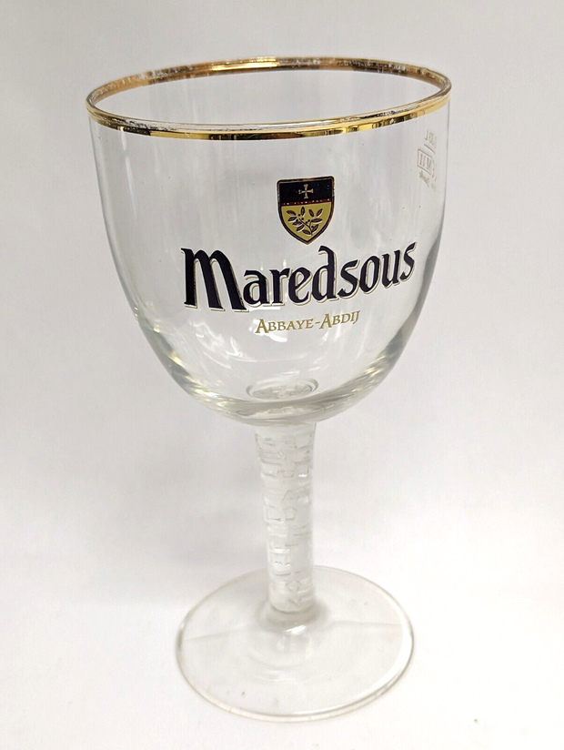 Maredsous Abbaye Abdij Belgium Beer Glass Chalice, Gold Rim 0,33L