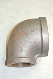 Galvanized Iron Reducing Elbow, 2-1/2" x 1-1/2" x 1" FNPT Pipe Fitting