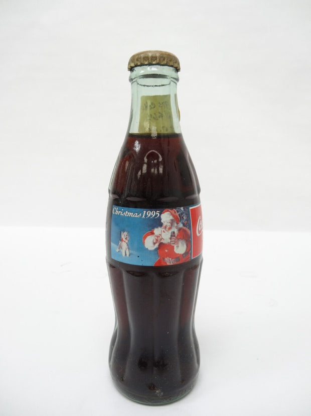 1995 Santa Seasons Greeting Christmas Commemorative 8oz Coke Coca-Cola Bottle