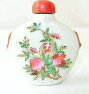 Antique Pre-1910 Asian Beautiful Peacock Decorated Snuff Jar with lid