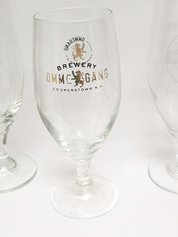 Set of 5 Tall Pokal Beer Glasses EKU, Almanac, Ommegang, Hop-Ruiter, Harviestoun