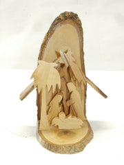 Hand-Carved Wooden Nativity Scene Christmas Decoration, 6" Tall