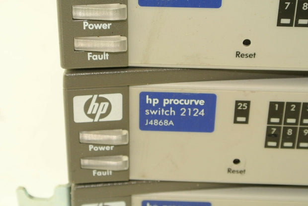 Lot of (3) HP ProCurve 2124 Switches J4868A - One loud fan