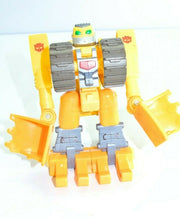 2002 Transformers Playskool Go-Bot Strongbot Yellow Bulldozer Action Figure