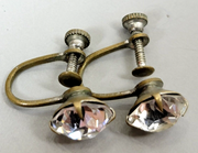 3 pairs Vintage Rhinestone Clip-on Earrings, Weiss, Wiesner, Bogoff