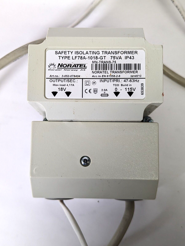 Noratel Safety Isolating Transformer Type LF78A-1018-GT 75VA IP43 MN-TRANS-75