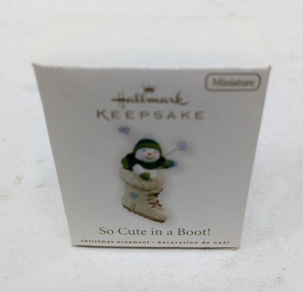 Hallmark Keepsake Ornament QXM9053 So Cute In A Boot Miniature Christmas Ornamen