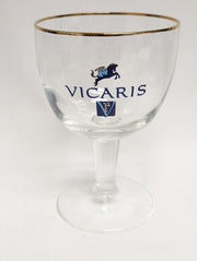 Vicaris 25cl Belgian Beer Glass,  Gold Rim, Brauerei Dilewyns - Lot of 2