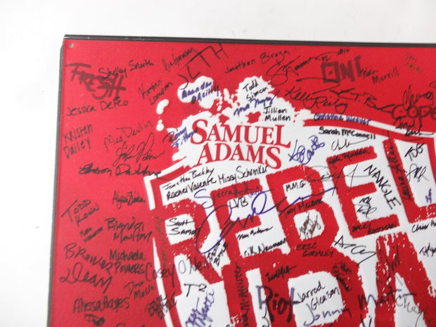 Samuel Adams Rebel IPA West Coast Autographed Tin Tacker Metal Sign