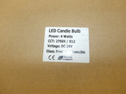 Box of 25 LED Candle Bulbs 4 Watts 2700K / E12 Frosted Glass Dimmable