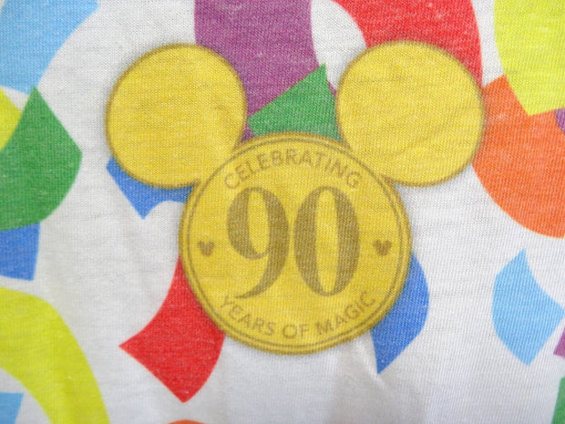 Vintage Disney Theme Parks Mickey Mouse Confetti 90th Anniversary T-Shirt 2XL