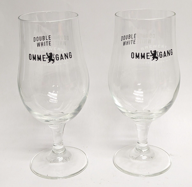 Ommegang Brewery Cooperstown NY Double White Beer Glass - Set of 2