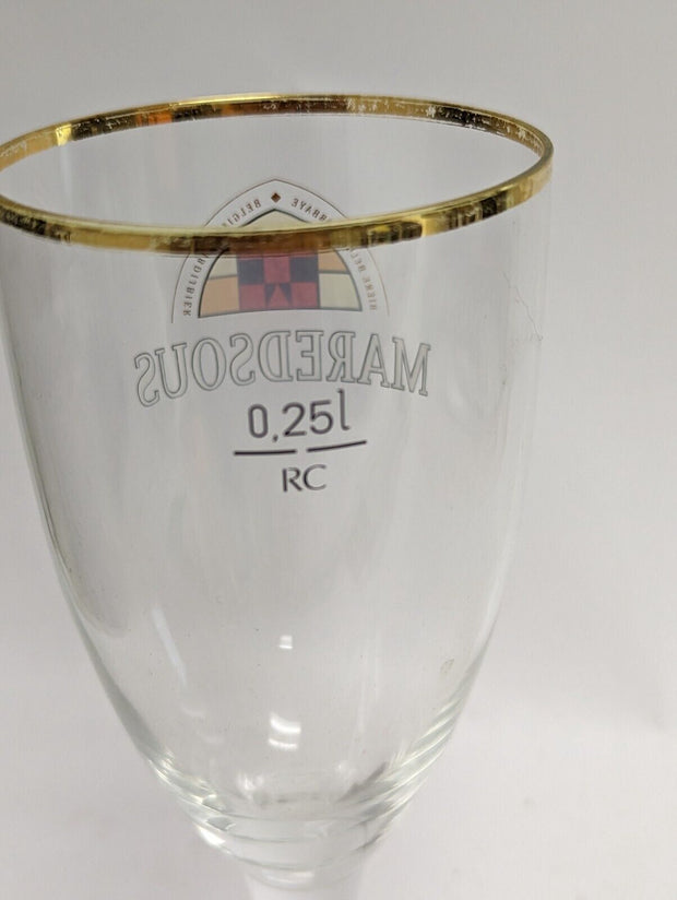 Maredsous Abbaye Abdij Belgium Beer Glass, Gold Rim 0,25l