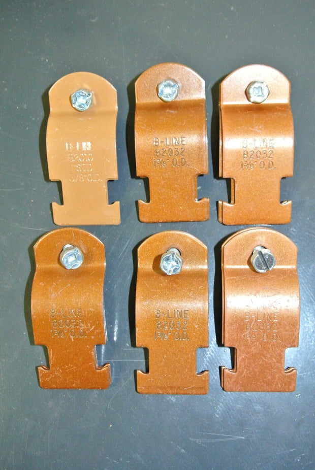 B-Line 1-3/8in. Copper Strut Clamp B2032 for Pipe/Conduit - Lot of 6