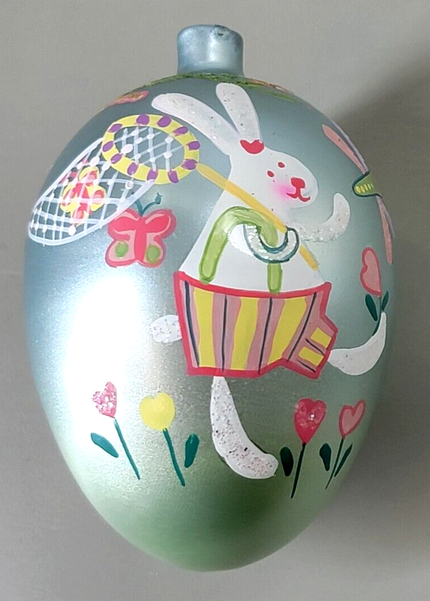 Nelson Trade & Design Group Jumbo Decorative Egg, Hand Painted, Spring Bunny