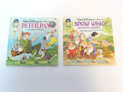 Lot of 2 Vintage Disney Book and Record: Peter Pan & Snow White