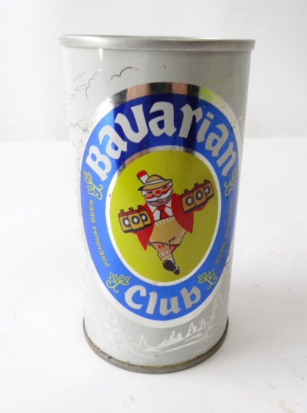 Vintage Bavarian Club Beer 12oz Can Straight Steel Huber Monroe WI