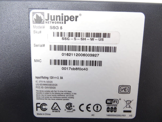 Juniper Networks SSG-5-SH-W-US 7-Port Wireless Manageable Secure Service Gateway
