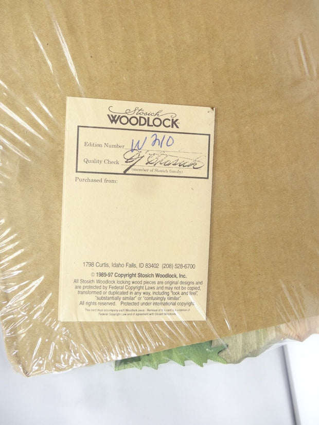 New Sealed Stosich Woodlock Wooden North Woods Display Forest w/ COA
