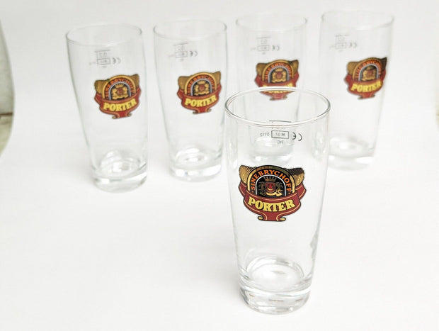 Sinebrychoff Brewery Porter Finnish Finland Beer Glass 0,2L - Set of 5