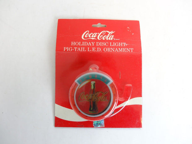 Kurt Adler Ornament Always Coke Coca Cola Holiday Disc Light Pig Tail LED - NEW
