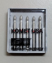 Komet 8868.31.016 Pointed Rounded Ball Reduction Diamond Bur (5 Pack) New!