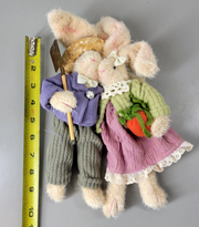 12" Shugbun Shug Plush Bunny Rabbits "American Gothic" Handmade, very Rare!