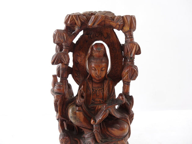 Vintage Lord Shiva Wooden 11" Statue Figurine