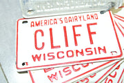 1970s Wisconsin Mini Bike Vanity Metal Name License Plate **CHOOSE NAME**