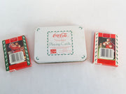 Lot of 2 Vintage Coca Cola Santa Playing Card Decks in Tin