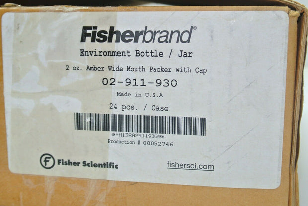Fisherbrand 2 oz. Amber Wide Mouth Packer Bottles w/ Cap 02-911-930 - qty 24