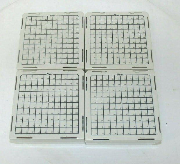 Lot of 4 Nunc 341483 MegaMAX-100 CryoStore Box for 100 x 3.6mL Cryogenic Vials