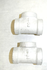 Pipe Fitting Tee - Malleable Iron, 1/2 in NPT x 1/2 in NPT x 1/2 in NPT - Qty 2
