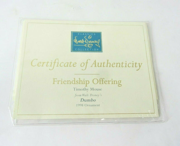 SEALED WDCC Friendship Offering Timothy Dumbo *COA ONLY*