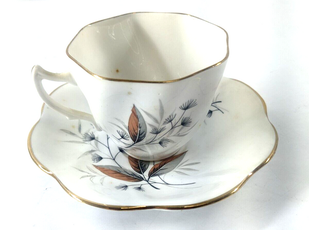 Bone China Teacup & Saucer Made In England Floral Pattern