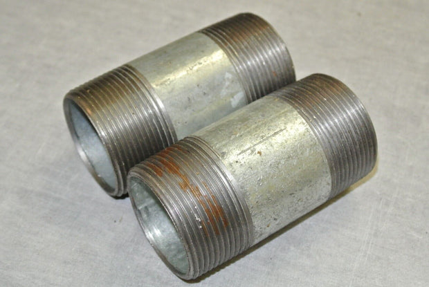 SCI Steel Nipple Threaded Pipe Fitting, 1-3/4" OD x 3-1/2" Length - Lot of 2