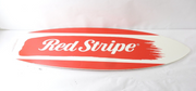 Large Red Stripe Surfboard Foam Vintage Advertising