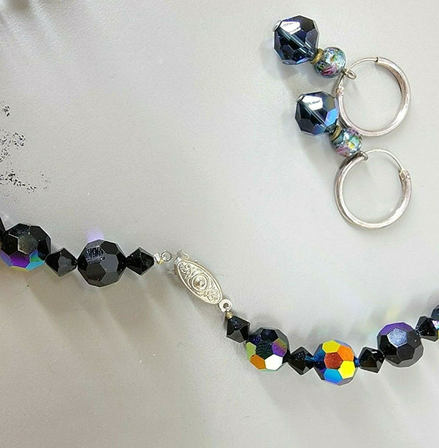 Jewelry For Charity!  Chico's Necklace Bracelet & 2 Pairs Earrings, Dark Shiny