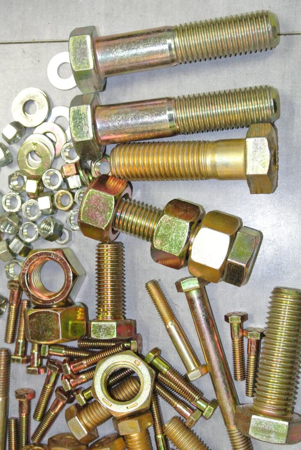 12 lbs. of Assorted Zinc-Plated Hex Cap Screws, Washers, Nuts, Various Sizes