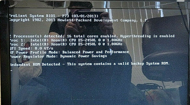 HP Proliant DL360e G8 1U Rackmount Server 16 Core 2x E5-2450L, 48GBx 2x 460W