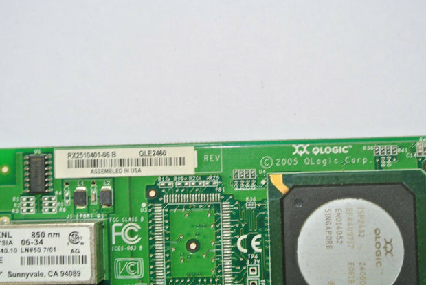 QLogic Intel QLE2460 4Gbps Dual Port Fibre Optic HBA PCIe x4 PX2510401-06 D