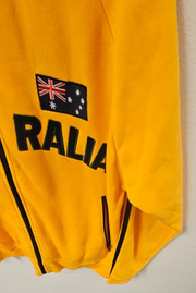 Vtg Mr Kangaroo Men Track Top Fleece Yellow Jacket Full Zip Sz L Made Australia