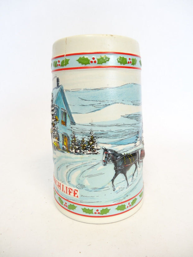 Vintage Miller High Life Limited Ed Holiday Beer Stein Collectible Mug Christmas