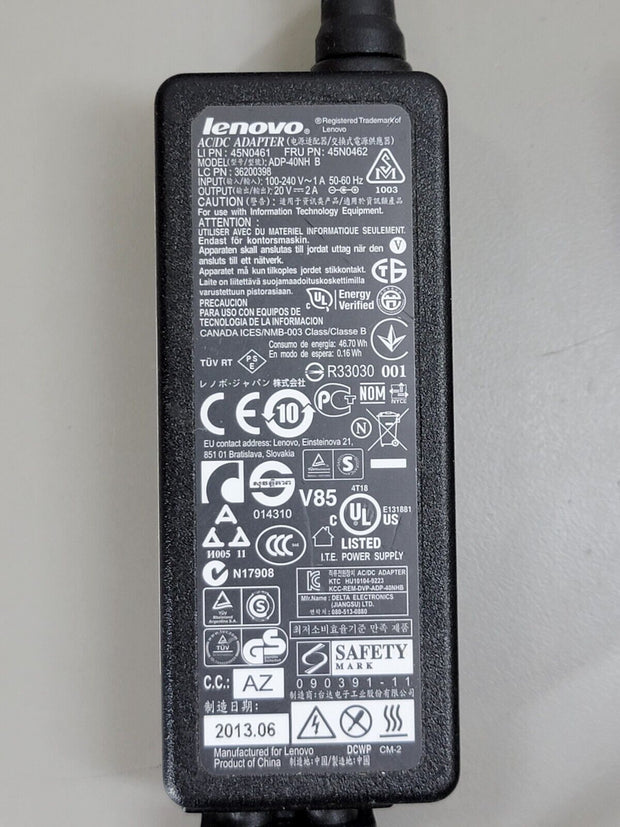 Lot 2 Genuine Lenovo 20V 2A Power Supply 45N0462 / ADP-40NH