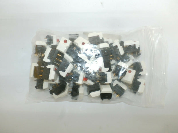 Mountain Switch Pushbutton Switches 107-DPS-01-8-1-N White Cap Red LED, Qty 50