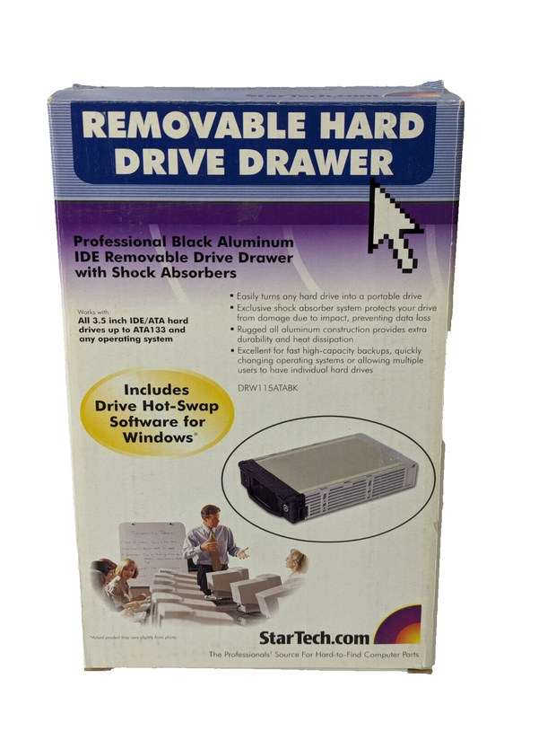 StarTech IDE Removable Hard Drive Drawer Black Aluminum DRW115ATABK